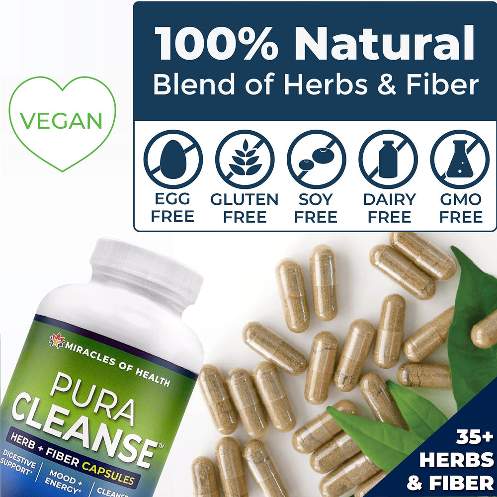 Miracles of Health Pura Cleanse in use with a glass of water during daily routine