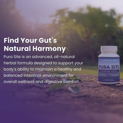 Miracles of Health Pura Site ingredients blend highlights natural herbs for digestion.