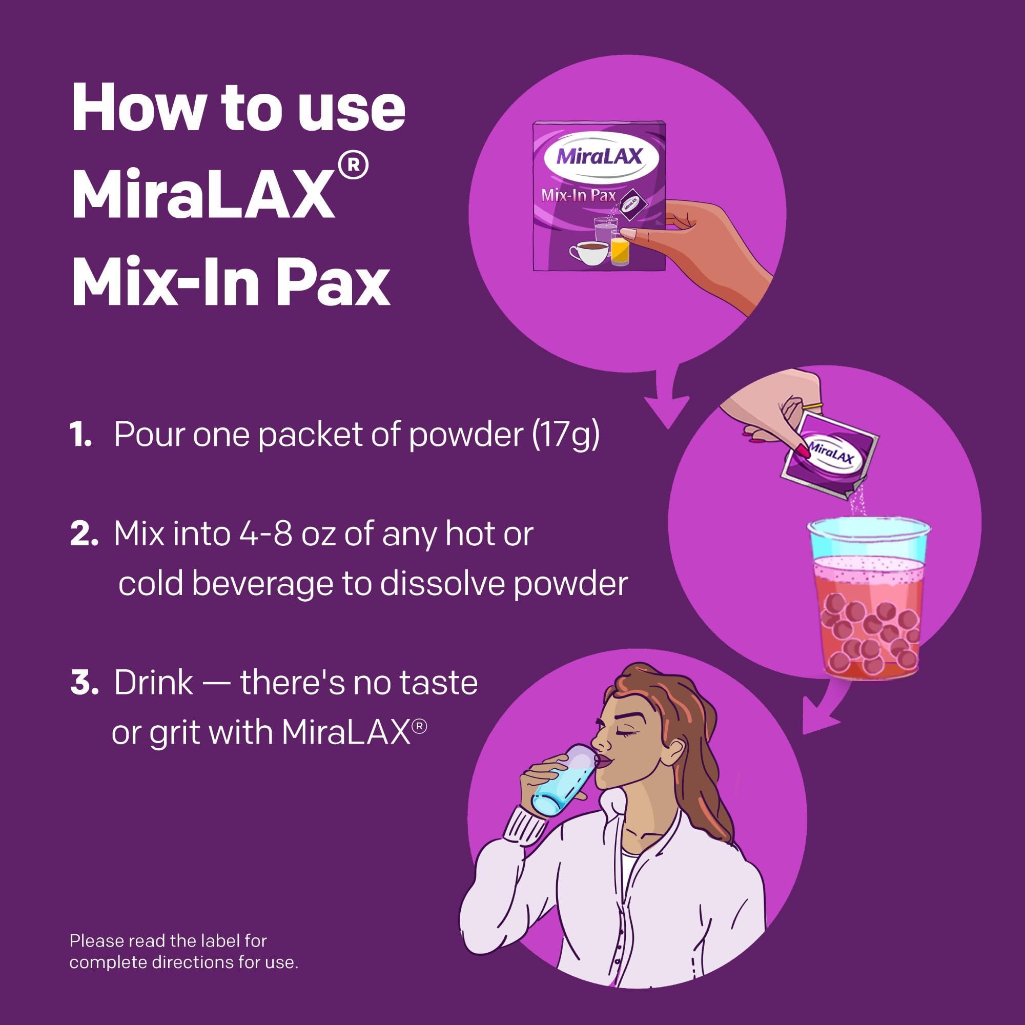 MiraLAX no harsh side effects compared to cramping or gas