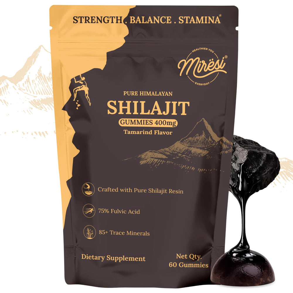 Miresi Shilajit Gummies tamarind bottle ready for daily energy.