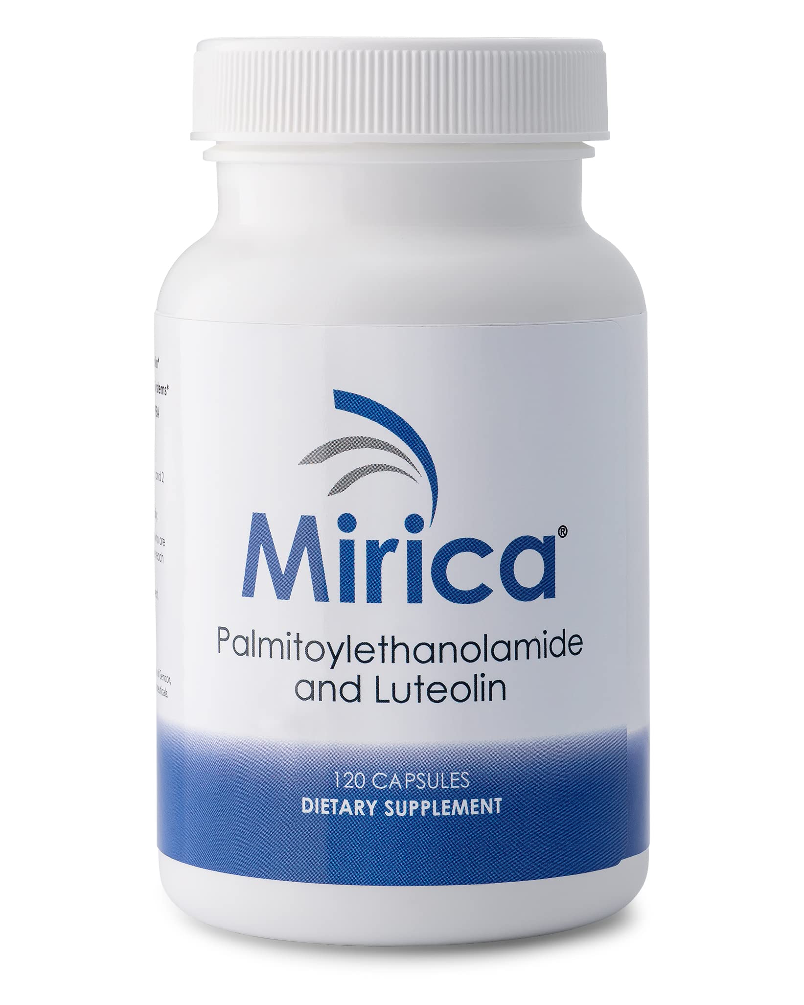 Mirica PEA and Luteolin bottle for daily immune and nervous system wellness.