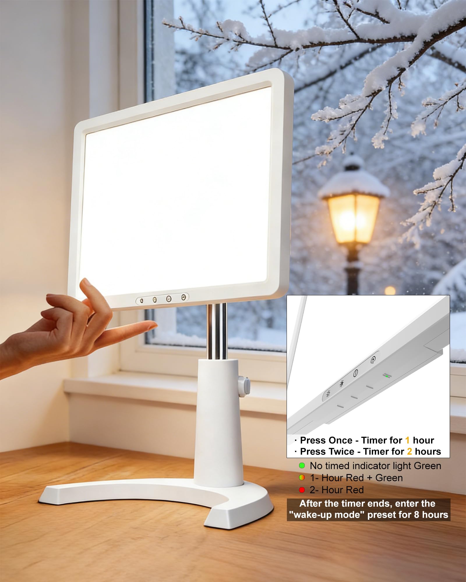 MirthSip 45-degree stand directs light precisely without glare at your desk
