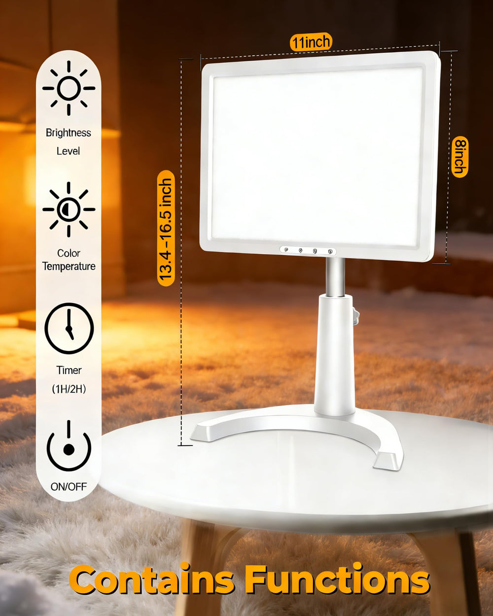 MirthSip full-spectrum lamp simulates natural sunlight for consistent brightness at home or office