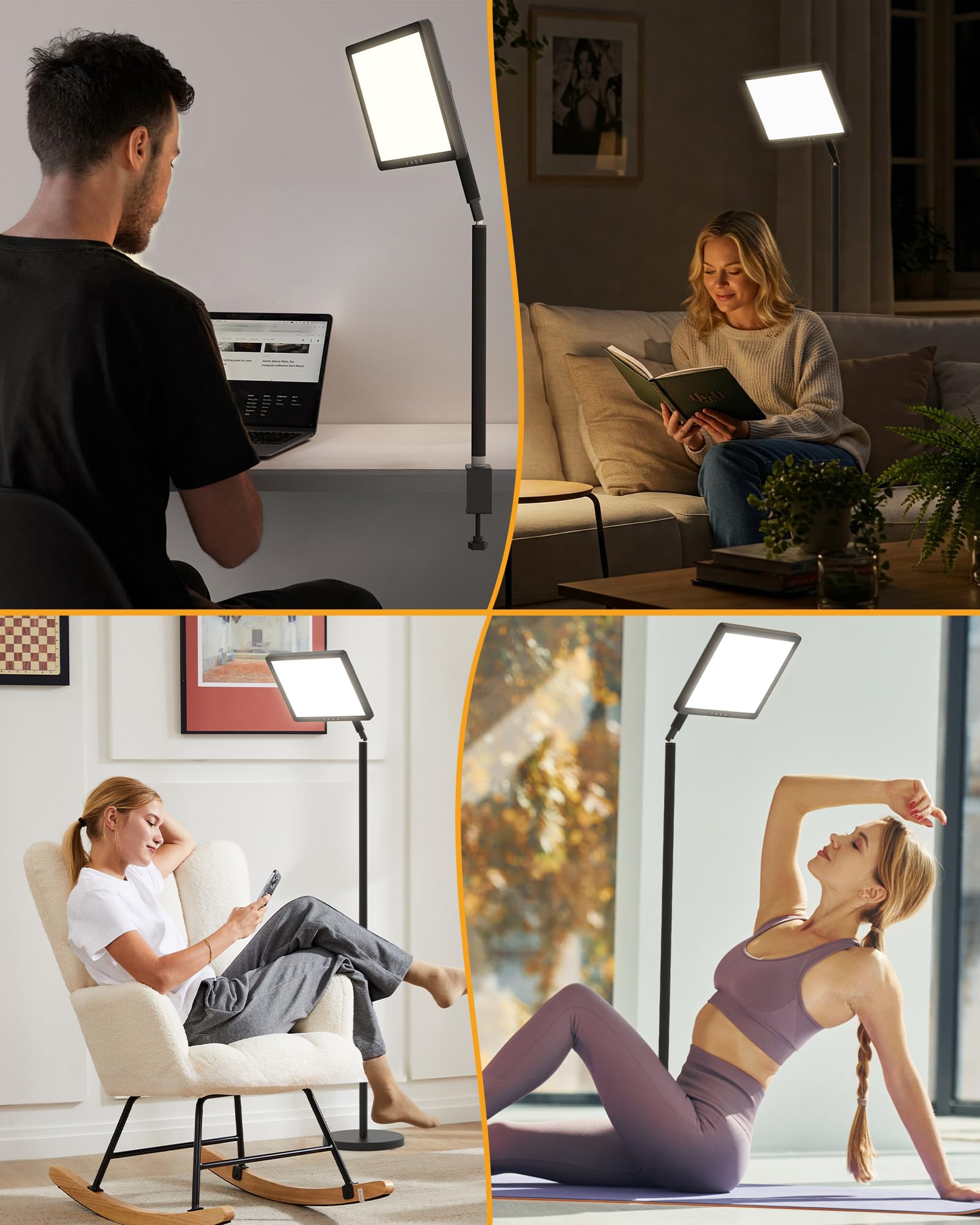 MirthSip Sunlight Lamp 4-in-1 mount for versatile placement in rooms.