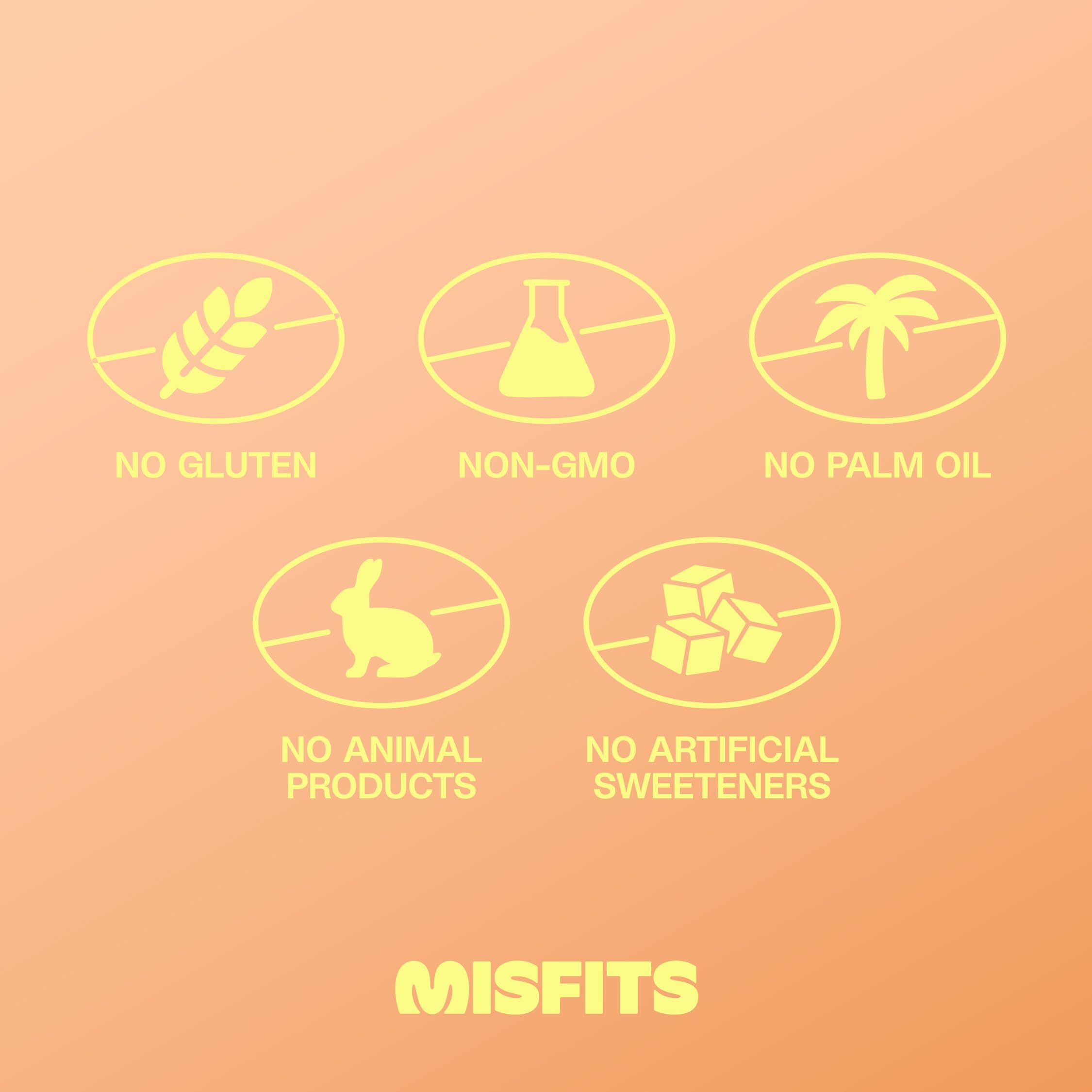 Crunchy peanut texture in Misfits Peanut Butter Fudge bar for satisfying bite.