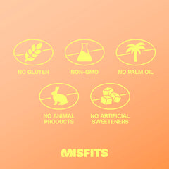 Crunchy peanut texture in Misfits Peanut Butter Fudge bar for satisfying bite.