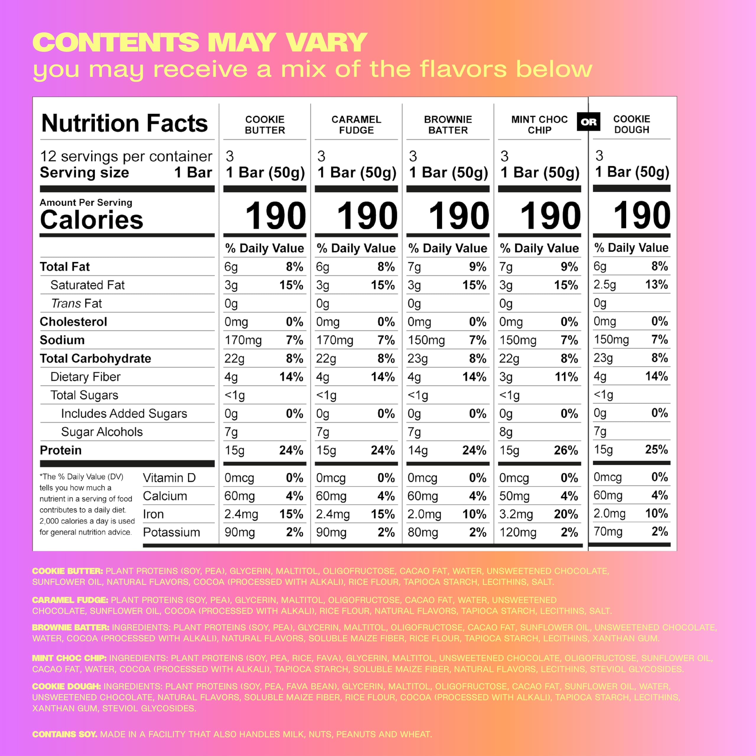 Misfits protein bar variety pack pea-soy protein delivers soft texture