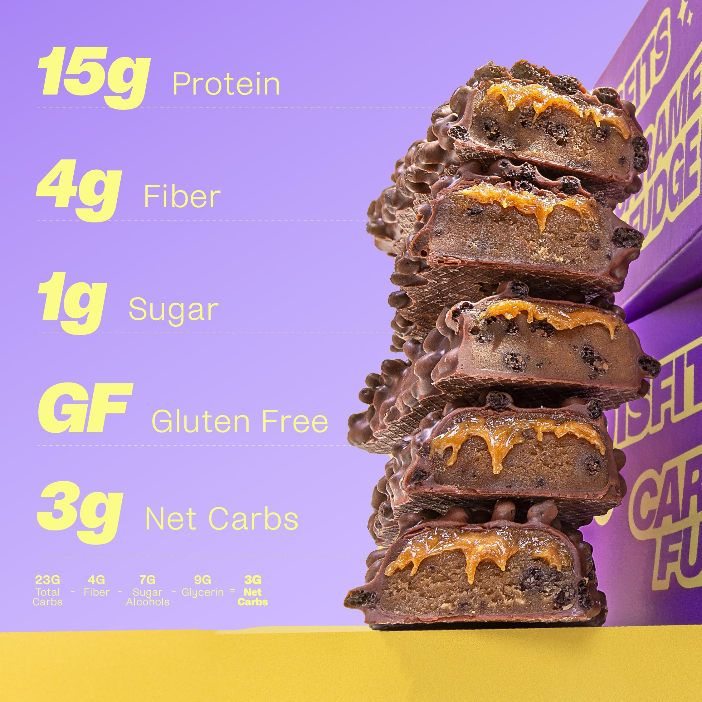 Misfits vegan protein bars 15g protein label highlighting plant based formula
