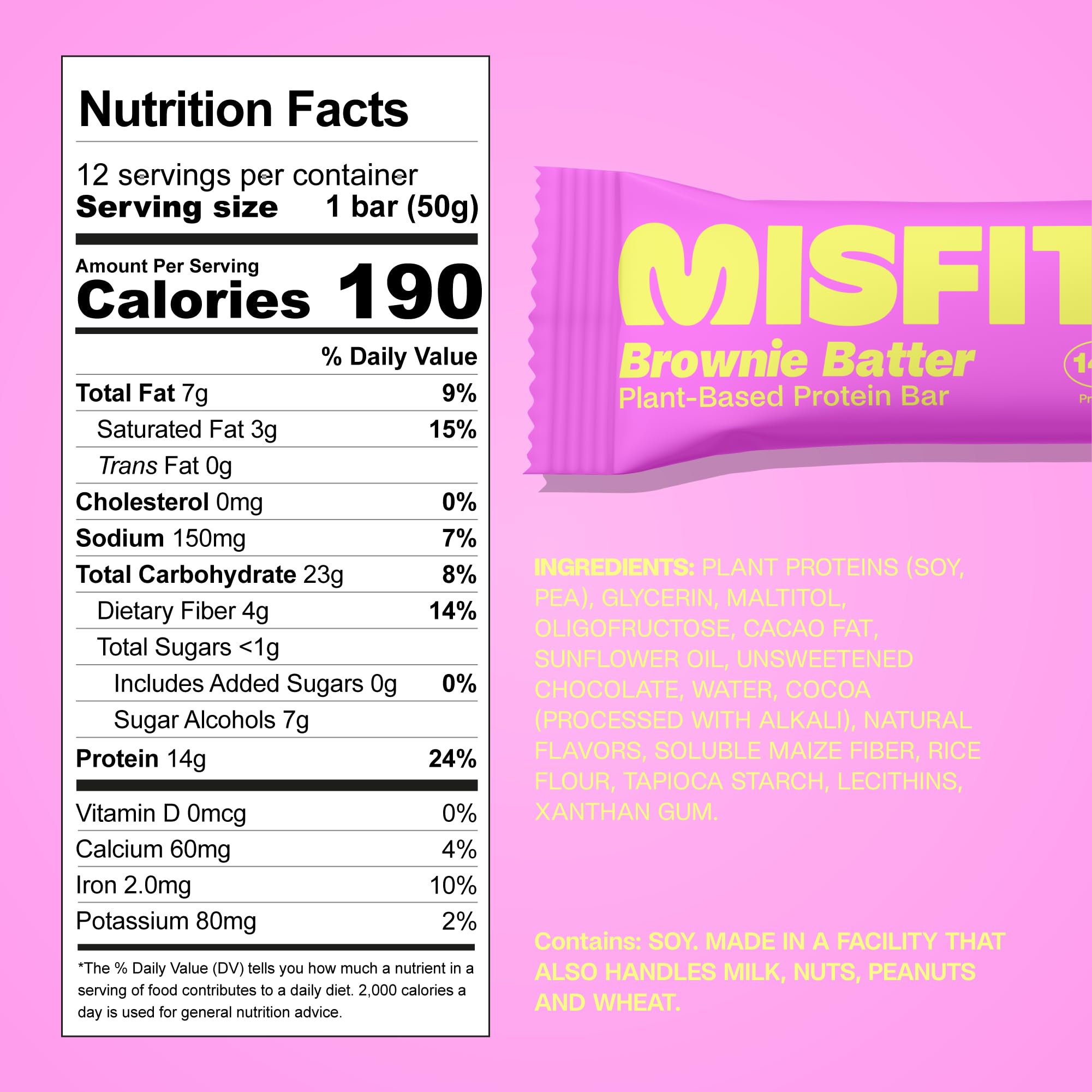 Misfits vegan protein bar caramel layer delivers indulgent flavor.