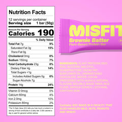 Misfits vegan protein bar caramel layer delivers indulgent flavor.