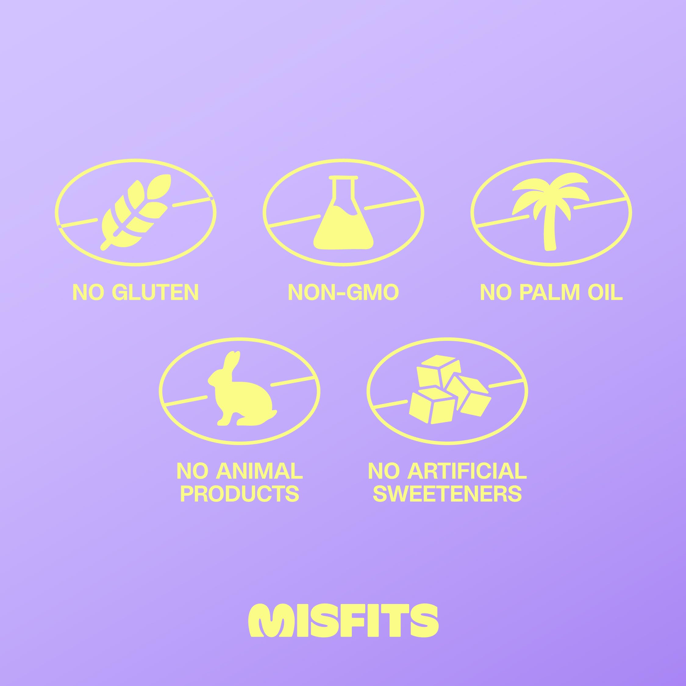 Misfits vegan protein bars low carb sugar content and clean ingredients