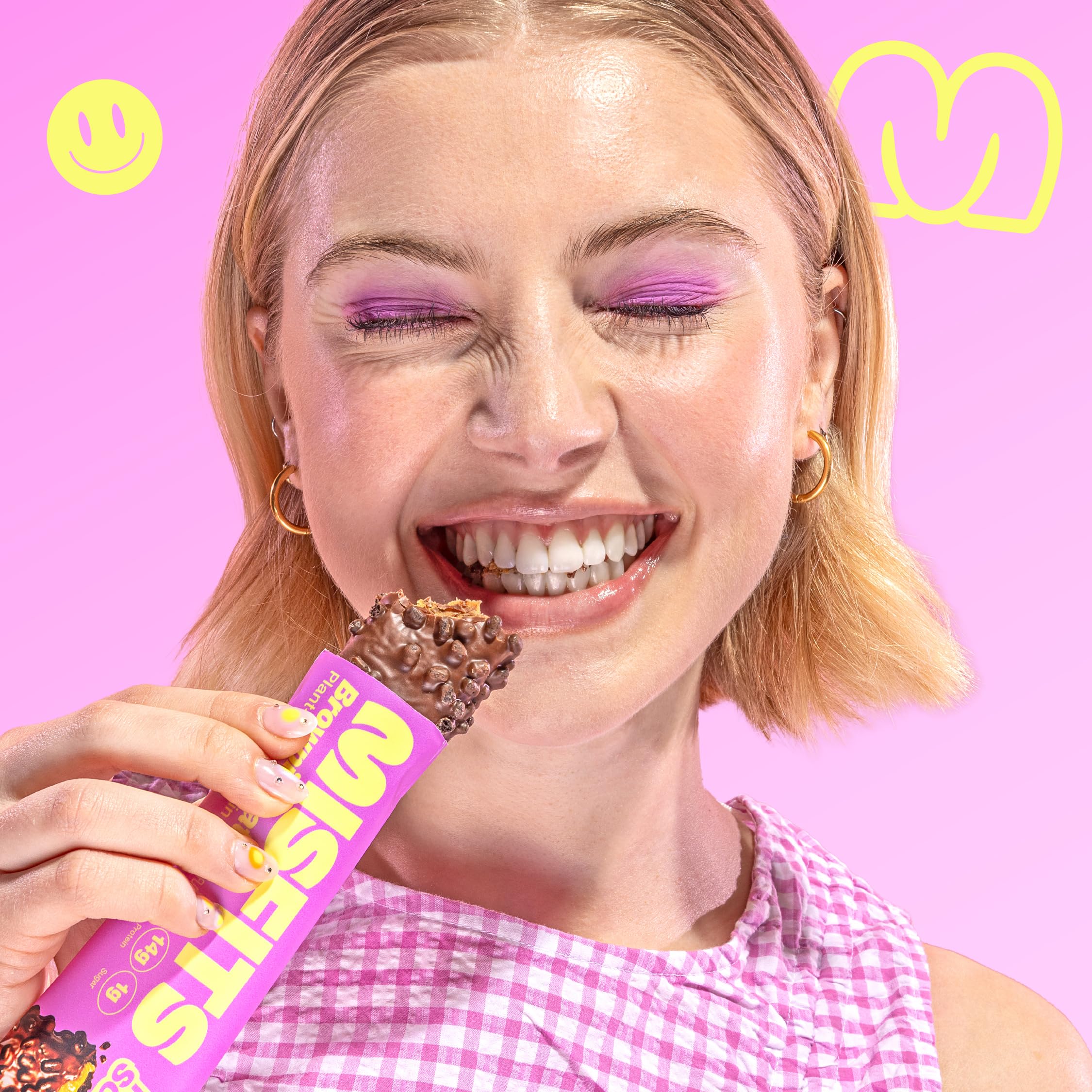 Misfits vegan protein bar nutrition label highlights 14g protein.
