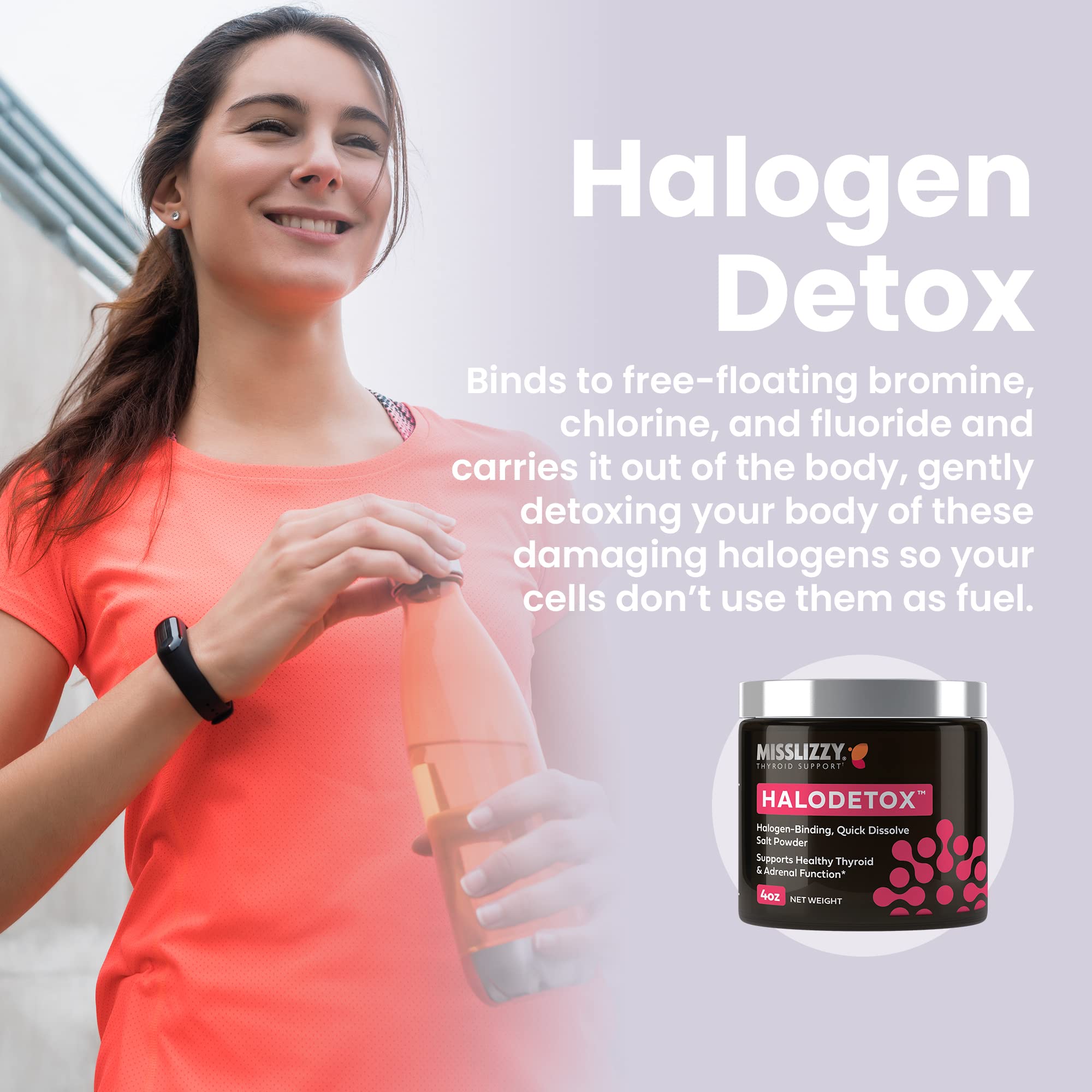 Miss Lizzy HaloDetox supports electrolyte balance during daily activities.