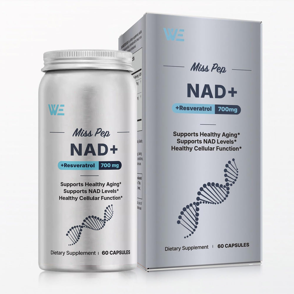 MISS PEP NAD+ Plus bottle with capsules for daily energy.