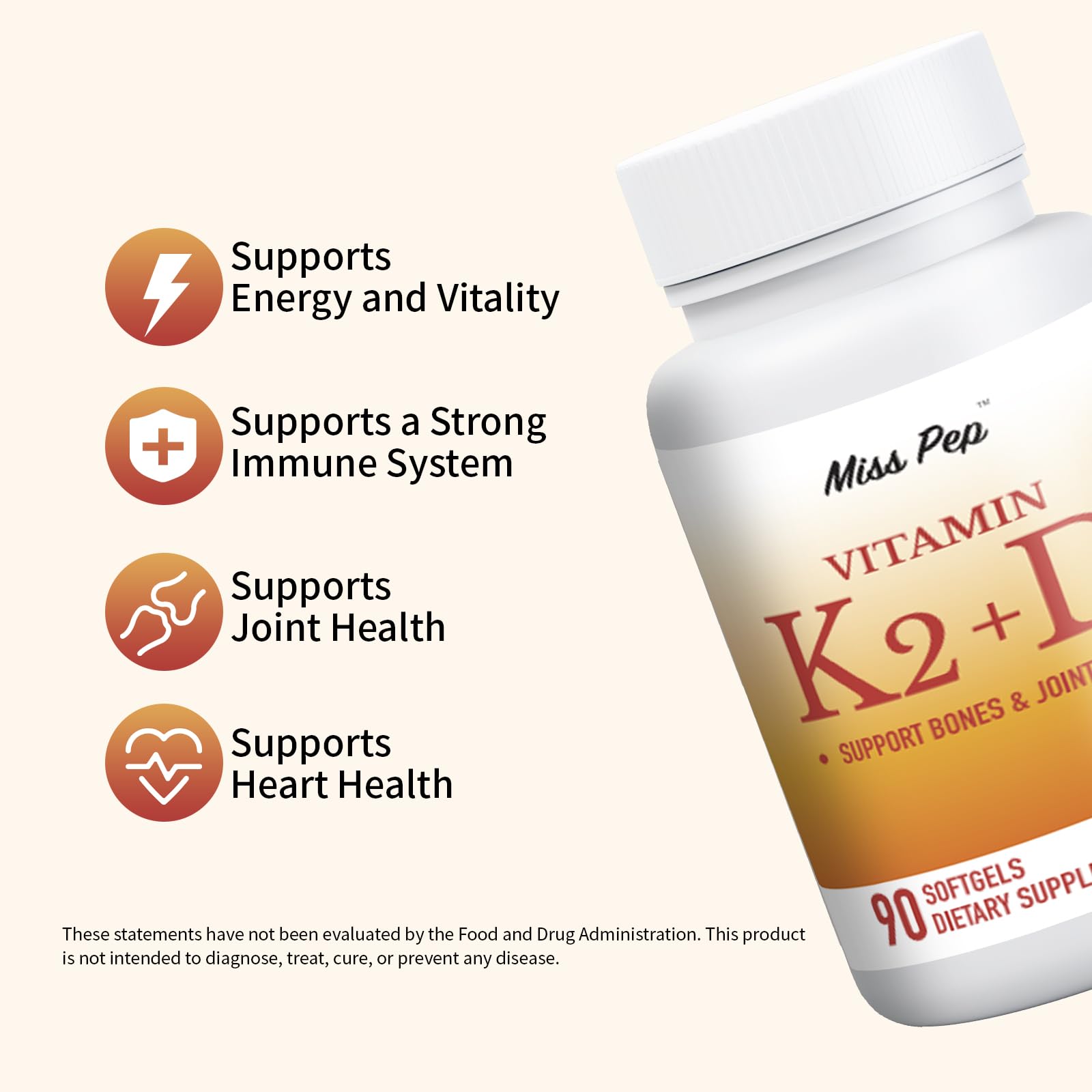 MISS PEP softgels closeup shows easy swallow and absorption potential.