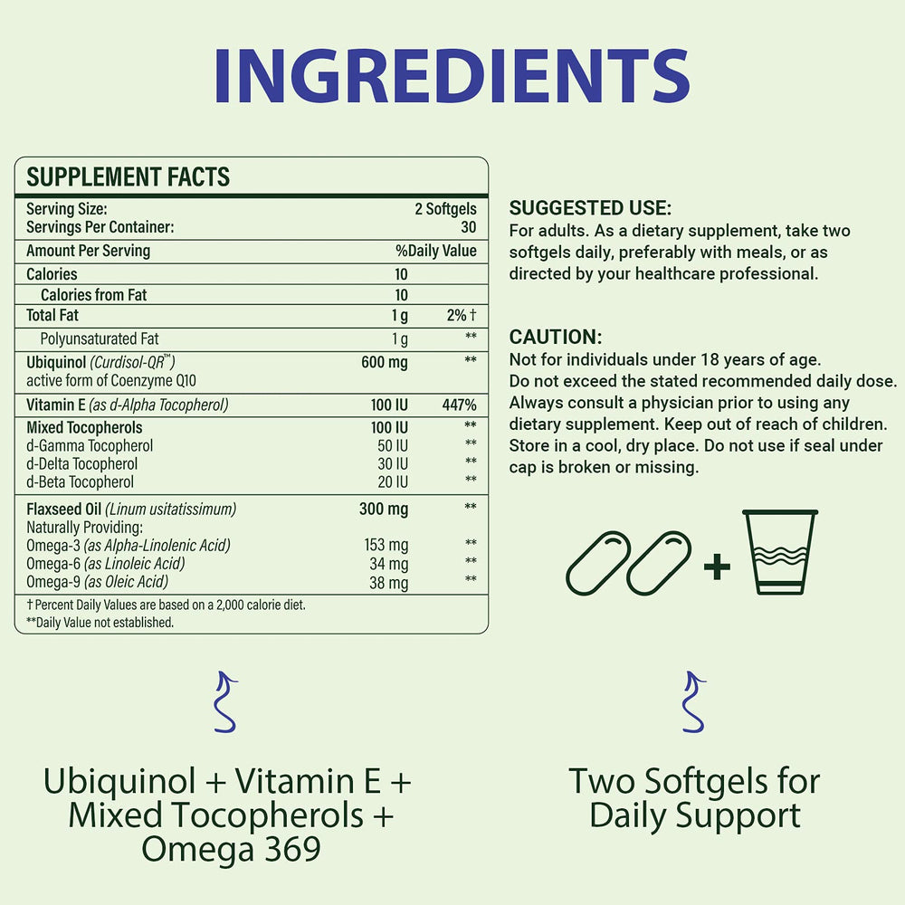 Mistaccy CoQ10 600mg softgels pack showcasing easy daily use