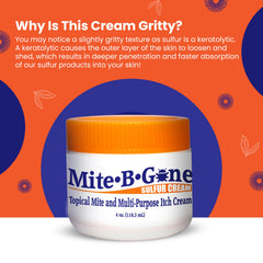 Mite-B-Gone bottle label highlighting American-made quality