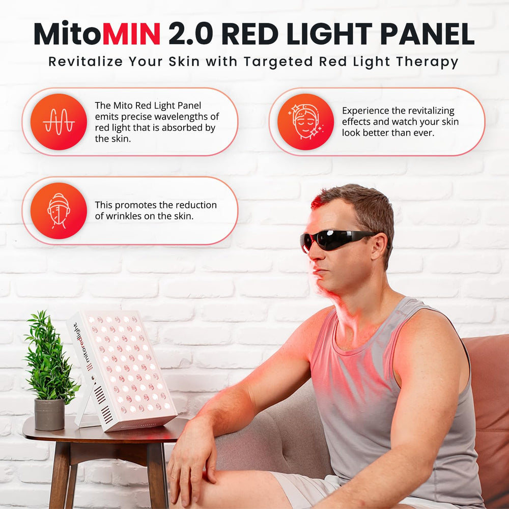 Mito Red Light MITOMIN 2.0 panel side view for convenient home sessions