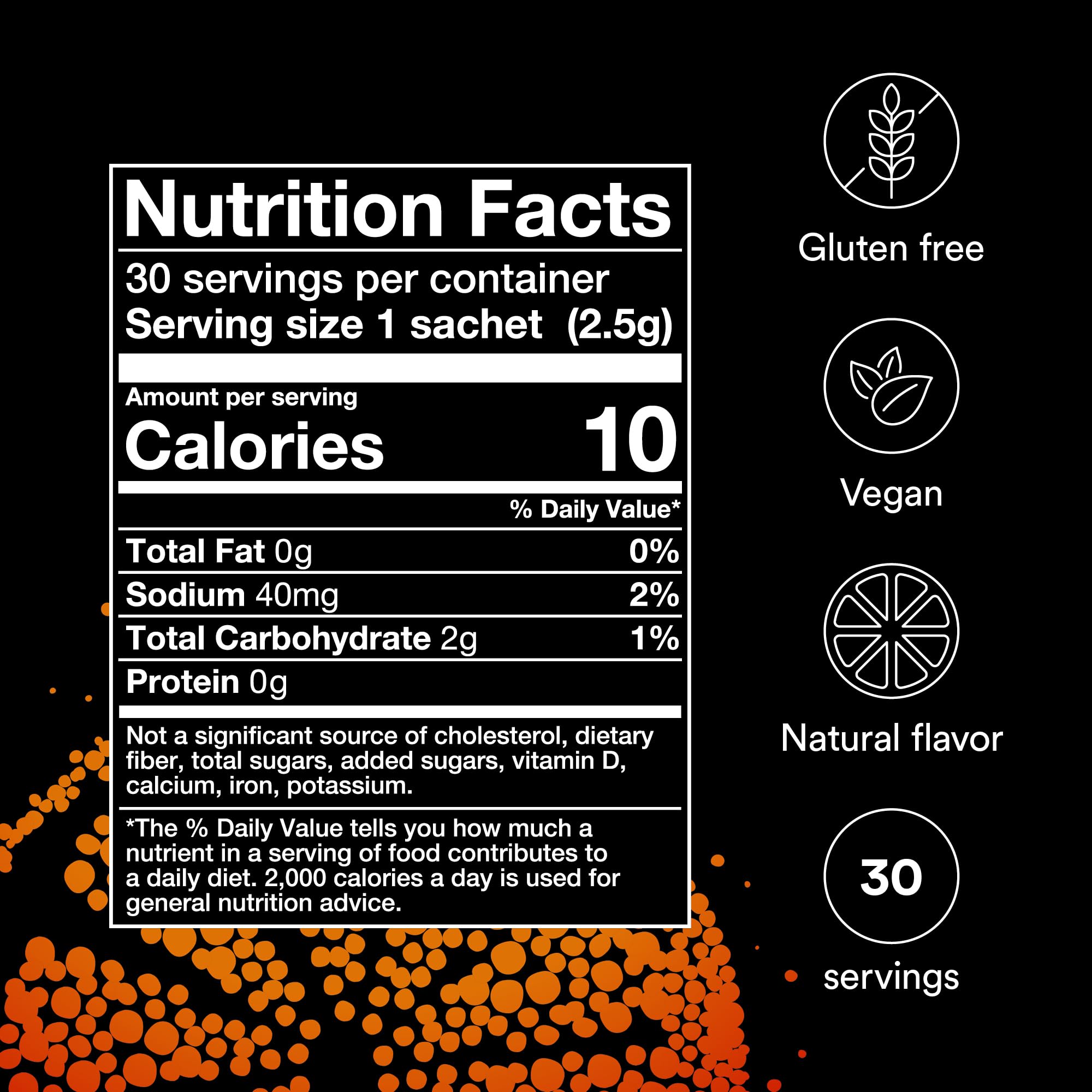 MitoQ orange powder dissolving in water for a refreshing drink.