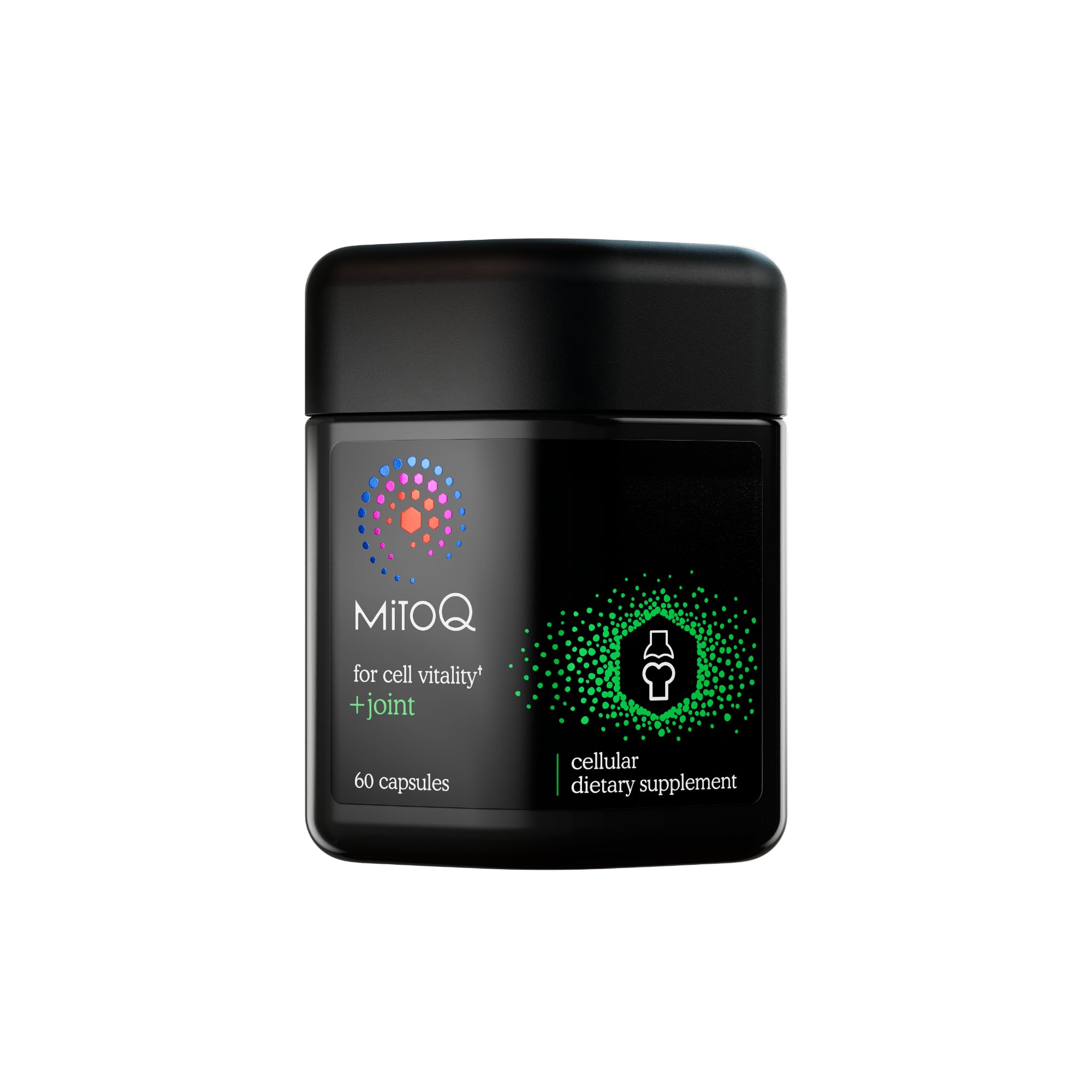 MitoQ +Joint bottle with capsules shown for daily joint support