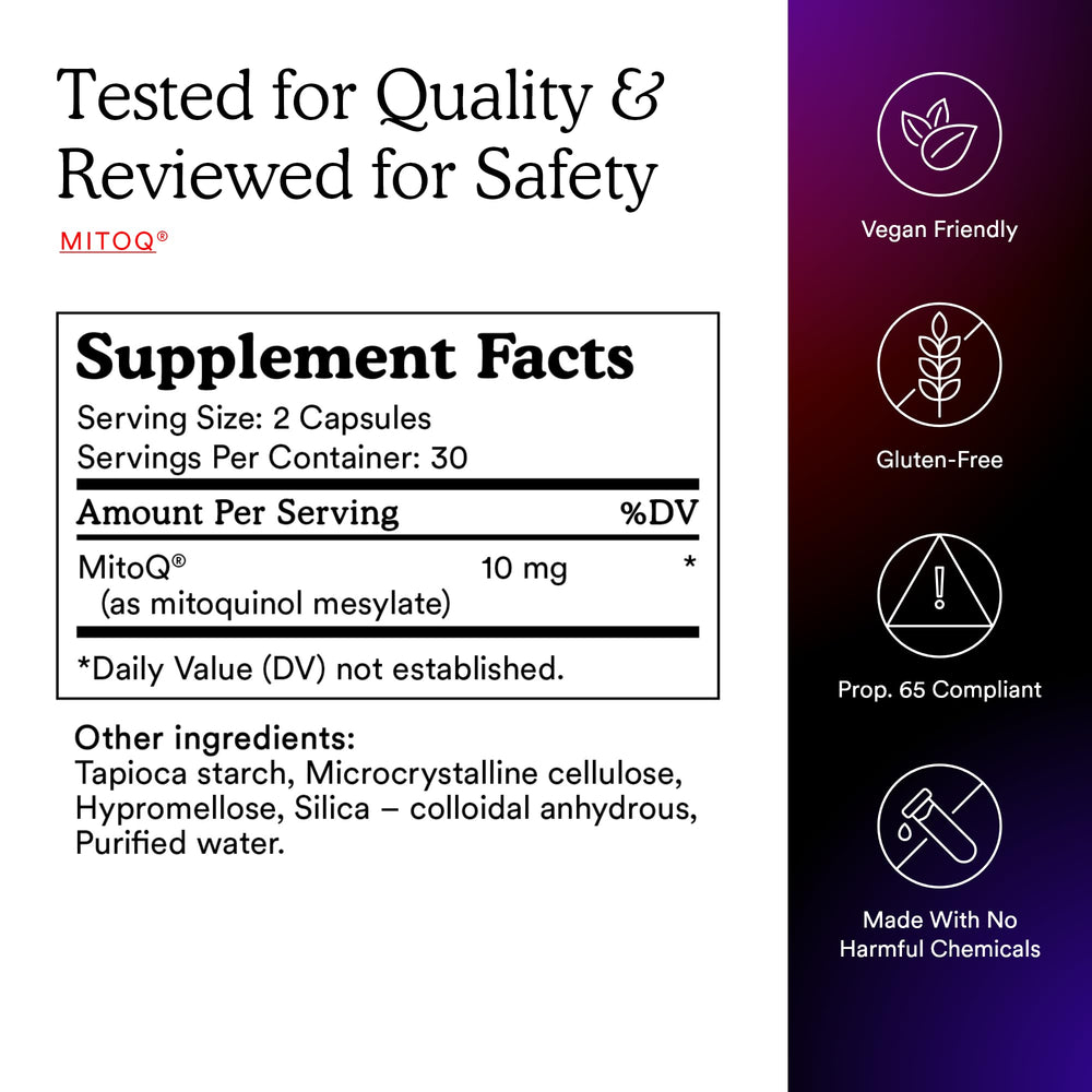 MitoQ Pure bottle being opened for daily dosage in a modern kitchen.