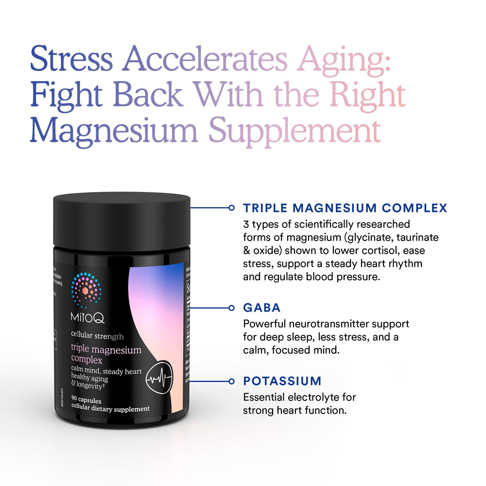 MitoQ Triple Magnesium daily-use scene shows simple routine for better sleep.