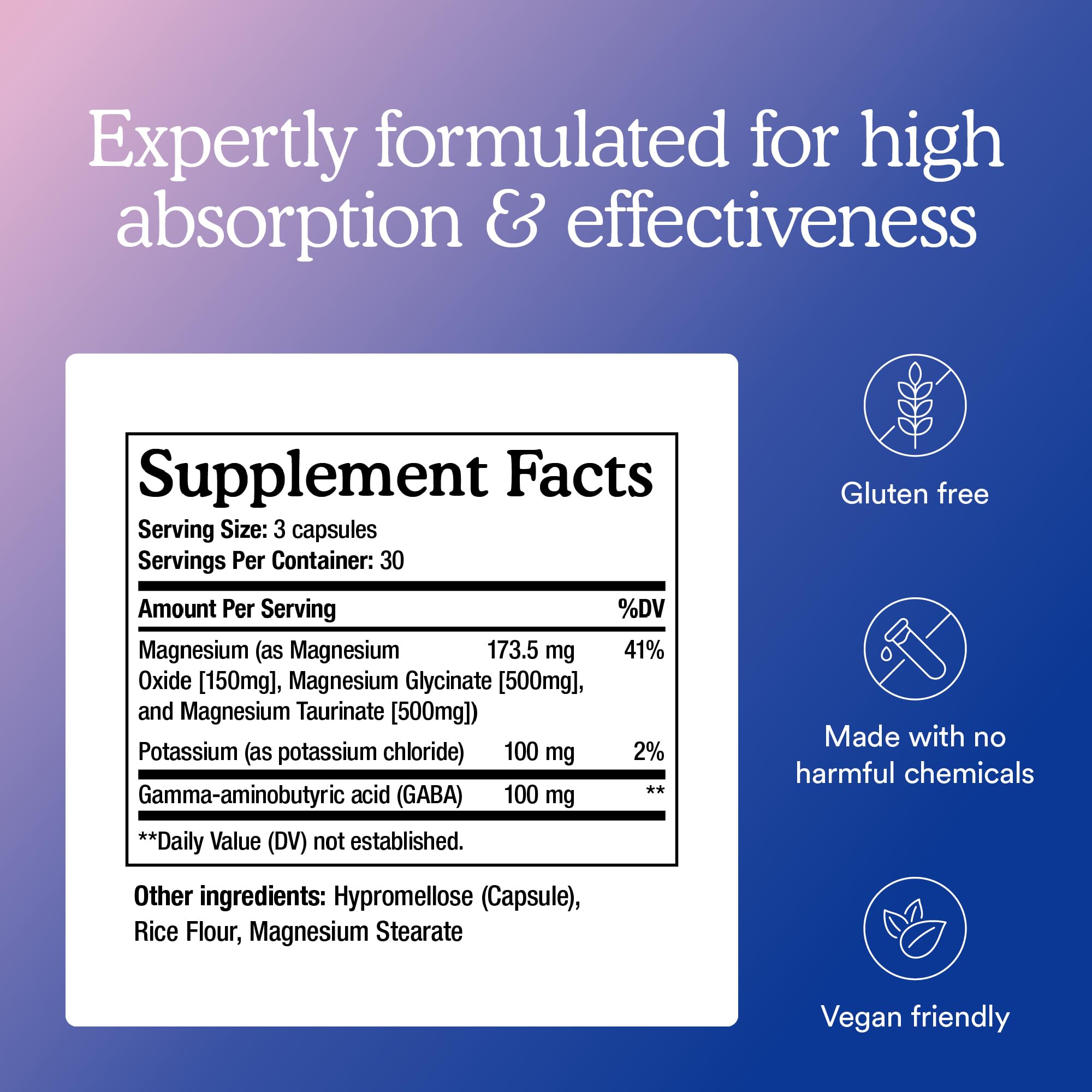 MitoQ Triple Magnesium label detail emphasizes magnesium glycinate and GABA ingredients.