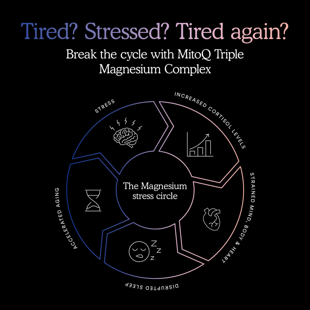 MitoQ Triple Magnesium sleep scene suggests deep, restful nights.