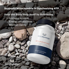 MitoSynergy BioCopper1 ingredients panel featuring copper along with CoQ10 and B vitamins
