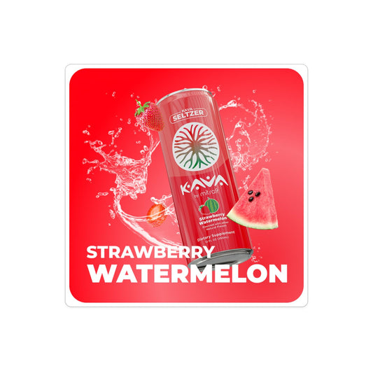 Mitra9 can of Strawberry Watermelon Sparkling Kava promoting calm clarity.