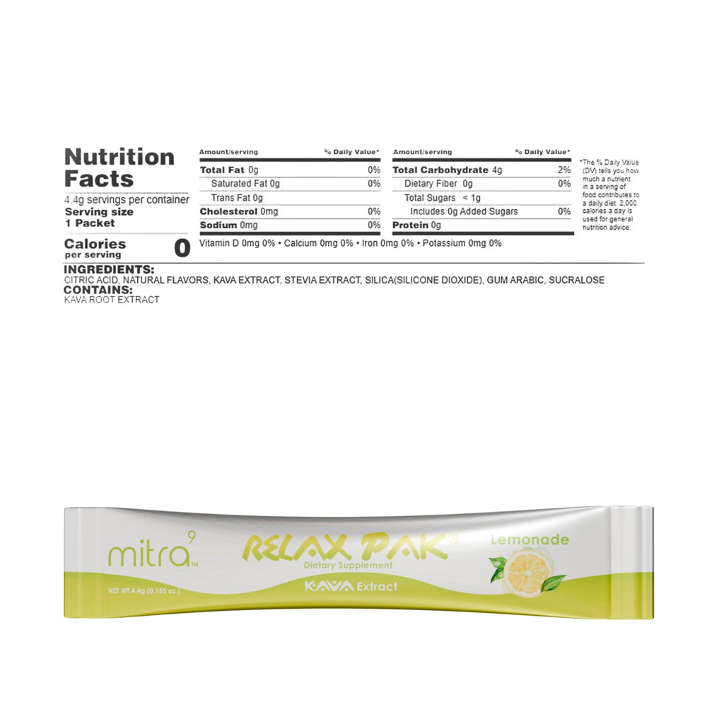 Mitra9 Kava Drink Mix on-the-go pack fits in bag, ideal for quick unwinding.