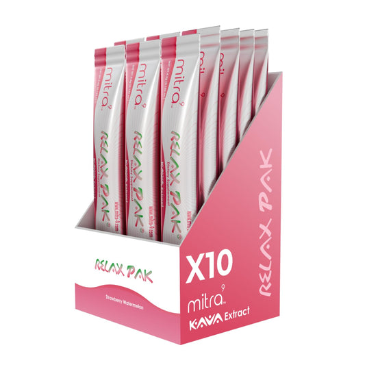 Mitra9 kava drink mix stick pack for strawberry watermelon flavor, quick calm