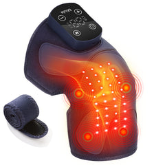 Miula knee brace front view showing soothing red light and heat for knee comfort.