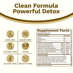 Mix-Fix detox bottle with powder on kitchen counter ready to mix.