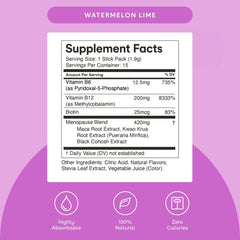 Mixhers Menopause maca-root ingredient sachet boosts natural energy and mood support.