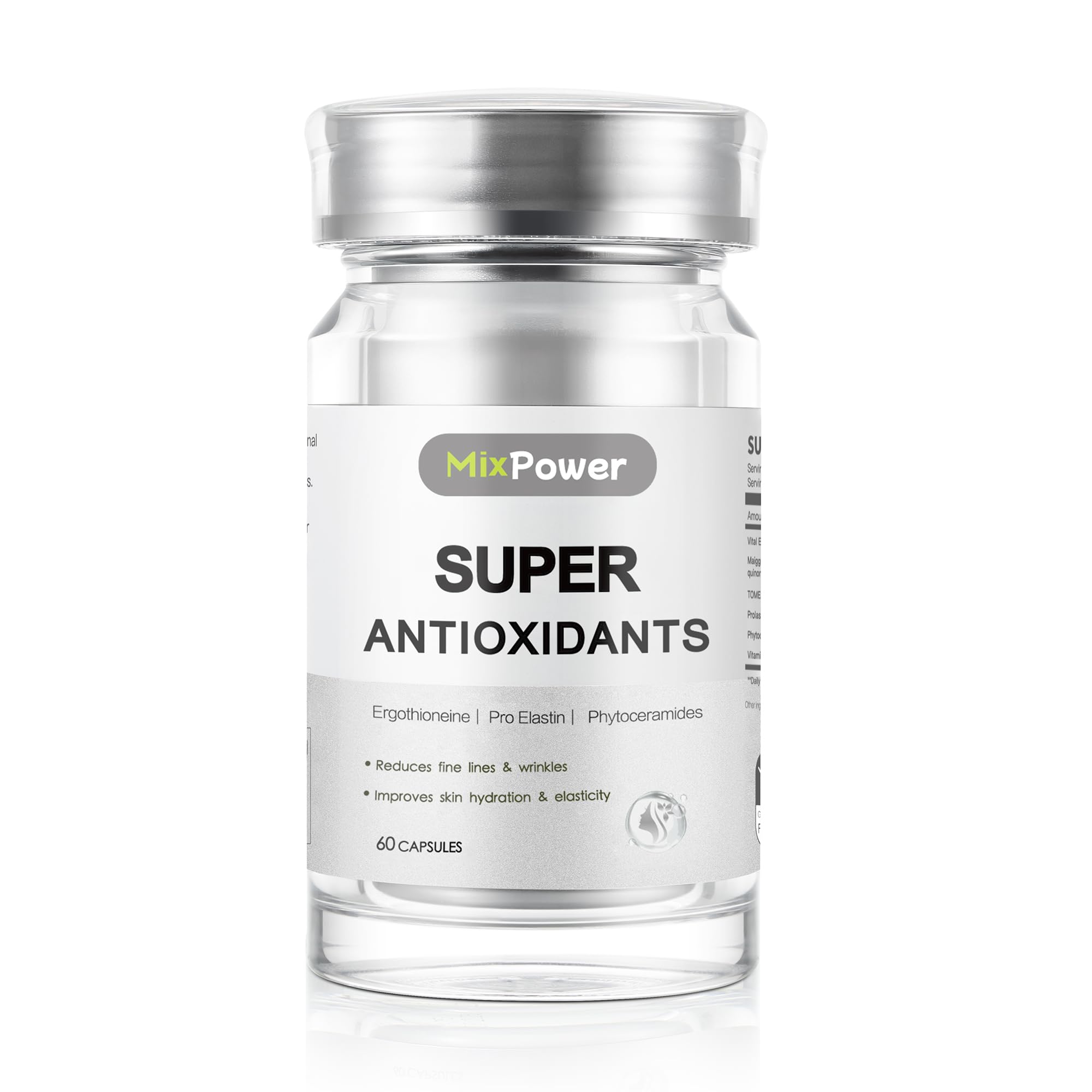 MixPower ergothioneine 50mg bottle close-up for skin support