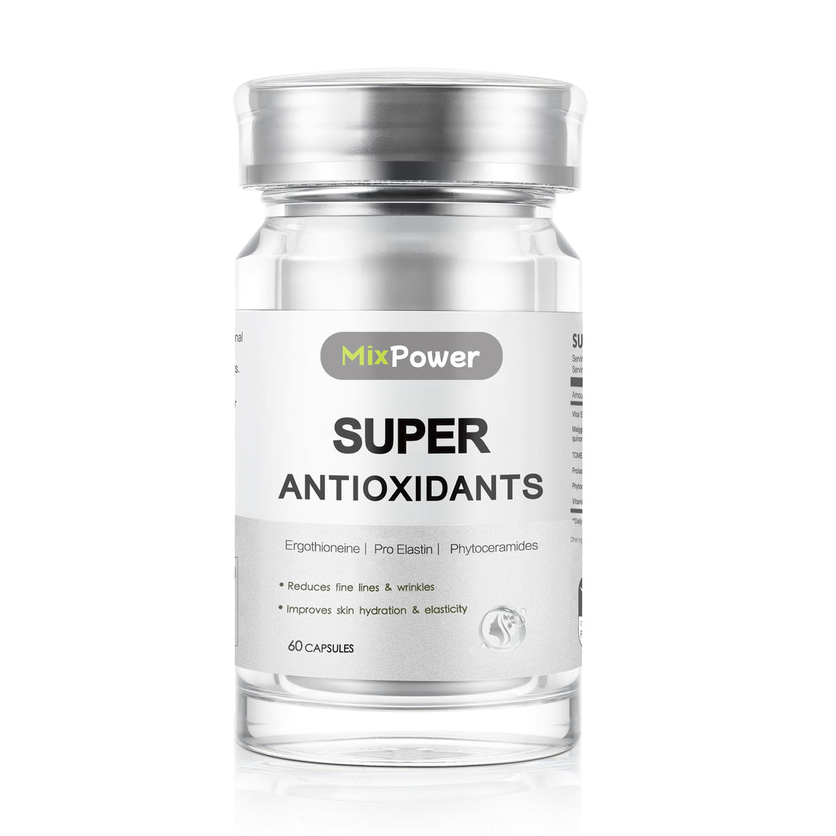 MixPower ergothioneine 50mg bottle close-up for skin support