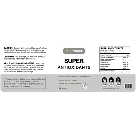 MixPower ergothioneine capsules close-up showing daily supplement form