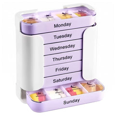 MixPurple 7-Day Organizer full stack shows a compact weekly pill system for easy daily planning.