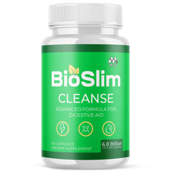 MJO Bioslim Cleanse bottle with capsules for an active lifestyle.