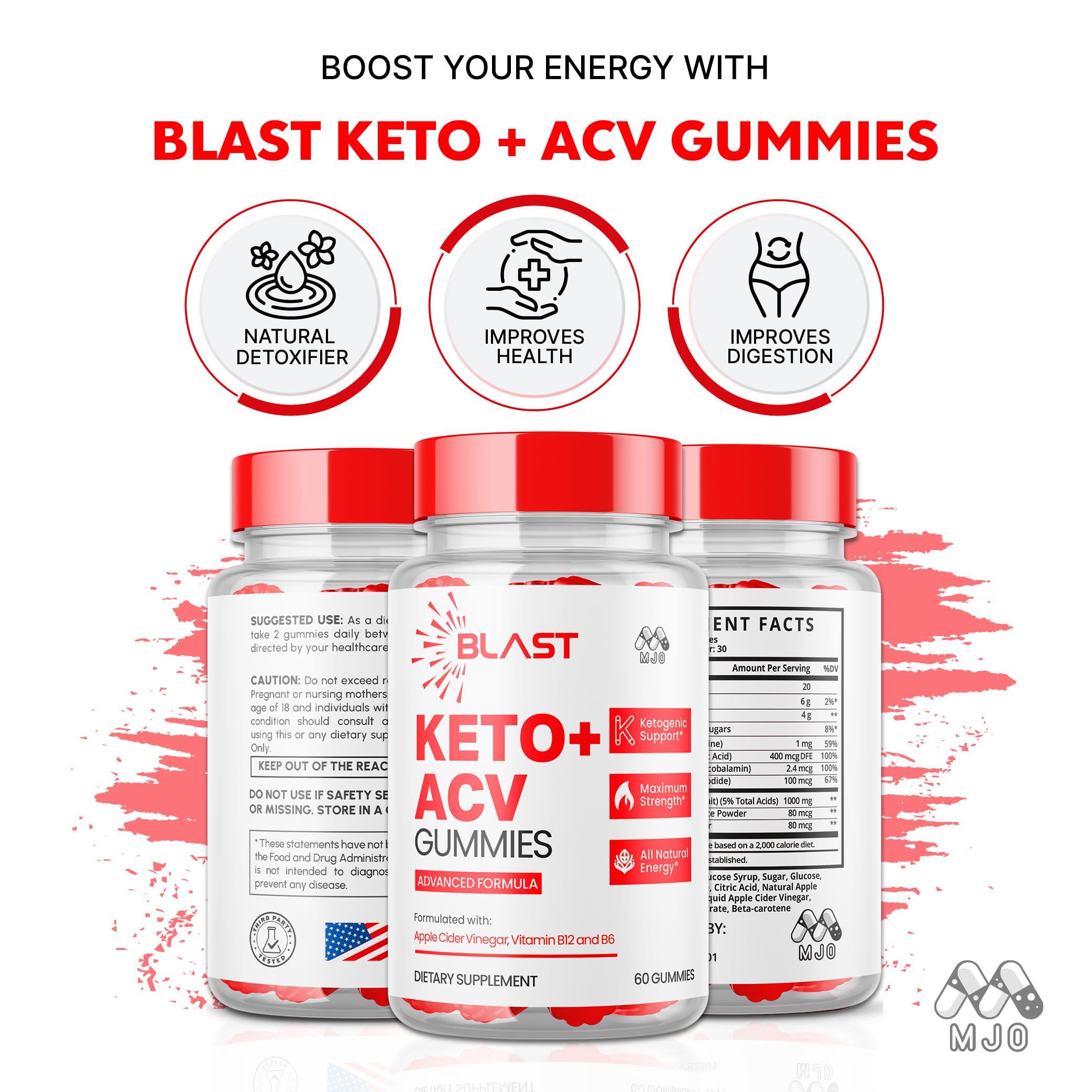 ACV icon beside MJO Blast Keto ACV Gummies label.