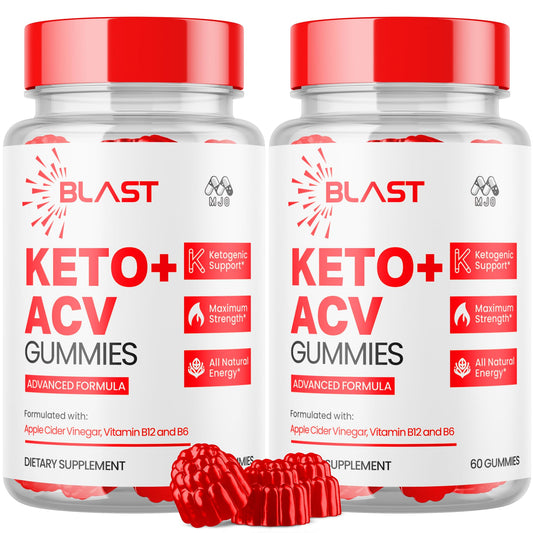 MJO Blast Keto ACV Gummies bottle front for energy support.