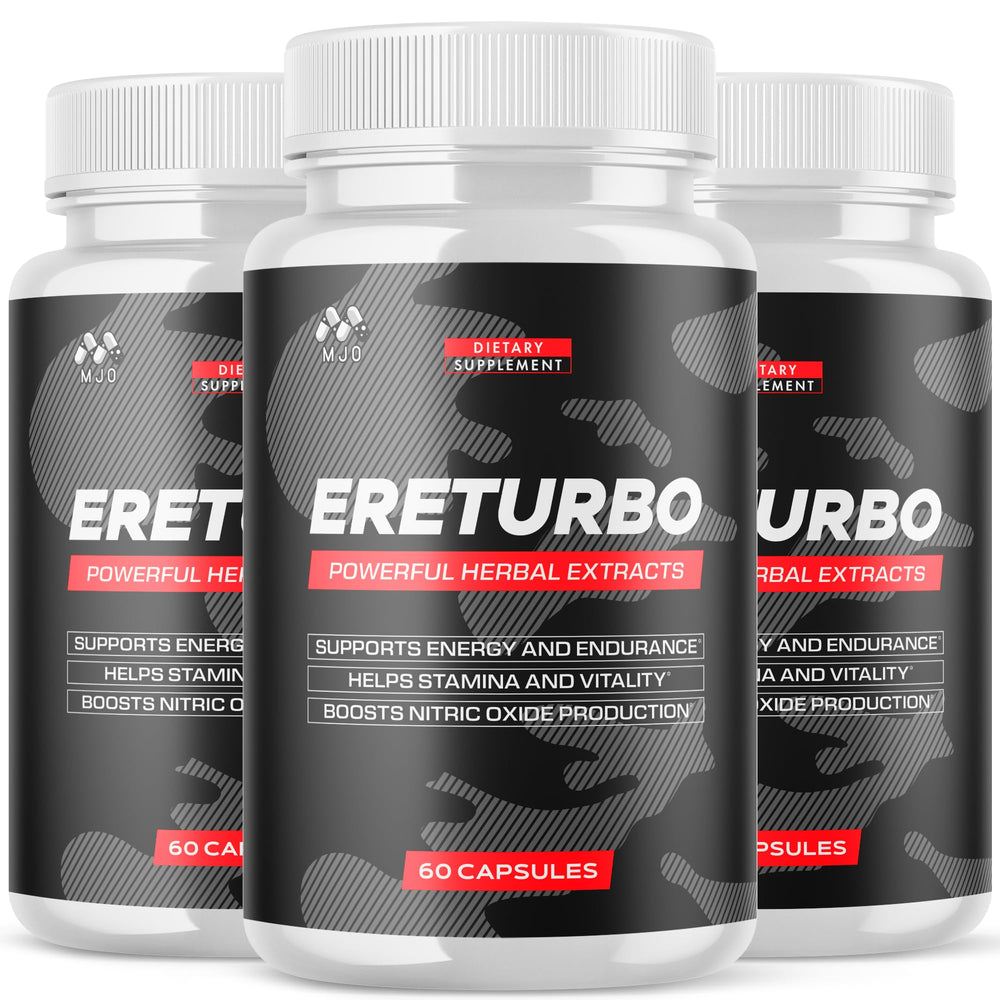 MJO Ereturbo capsules bottle supports daily wellness for an active lifestyle.