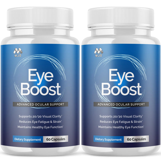 MJO EyeBoost bottle 2-pack for convenient daily eye support.