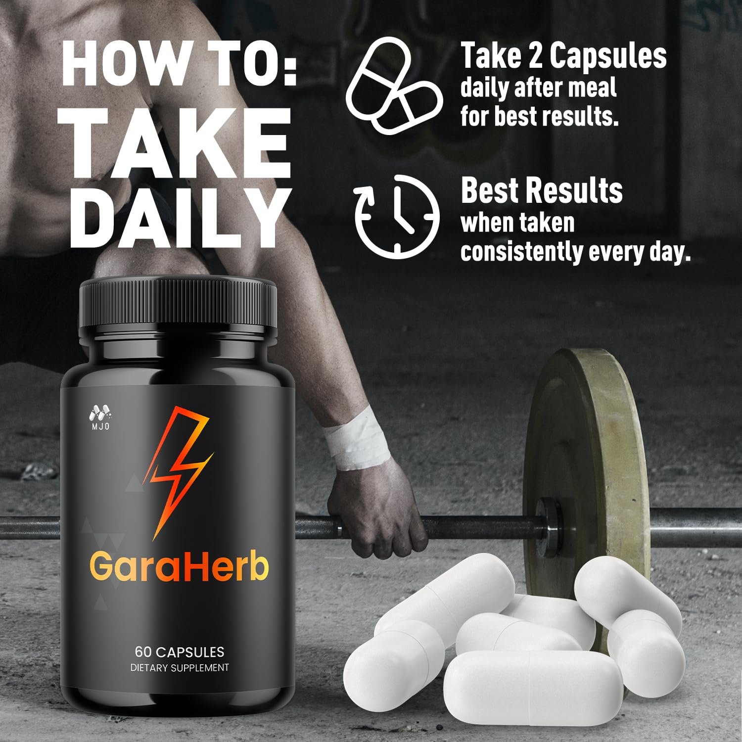 MJO GaraHerb health illustration highlights active lifestyle compatibility.