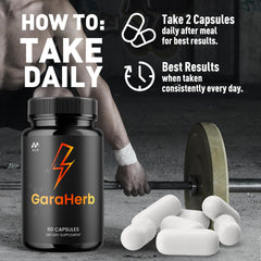 MJO GaraHerb capsules ingredients panel signaling premium vitamins for wellness-minded adults