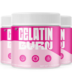 MJO Gelatin Burn Powder bottle in a 3-pack for an active lifestyle.