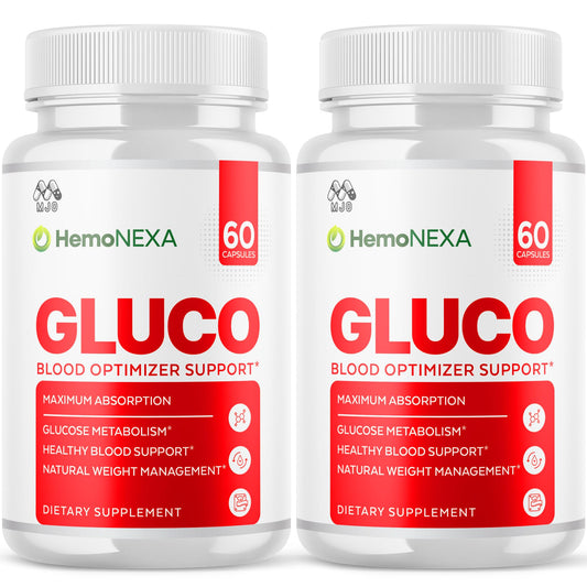 MJO HemoNexa bottle front promoting daily blood health support.
