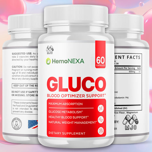 Close-up of HemoNexa capsules highlighting all-natural ingredients.