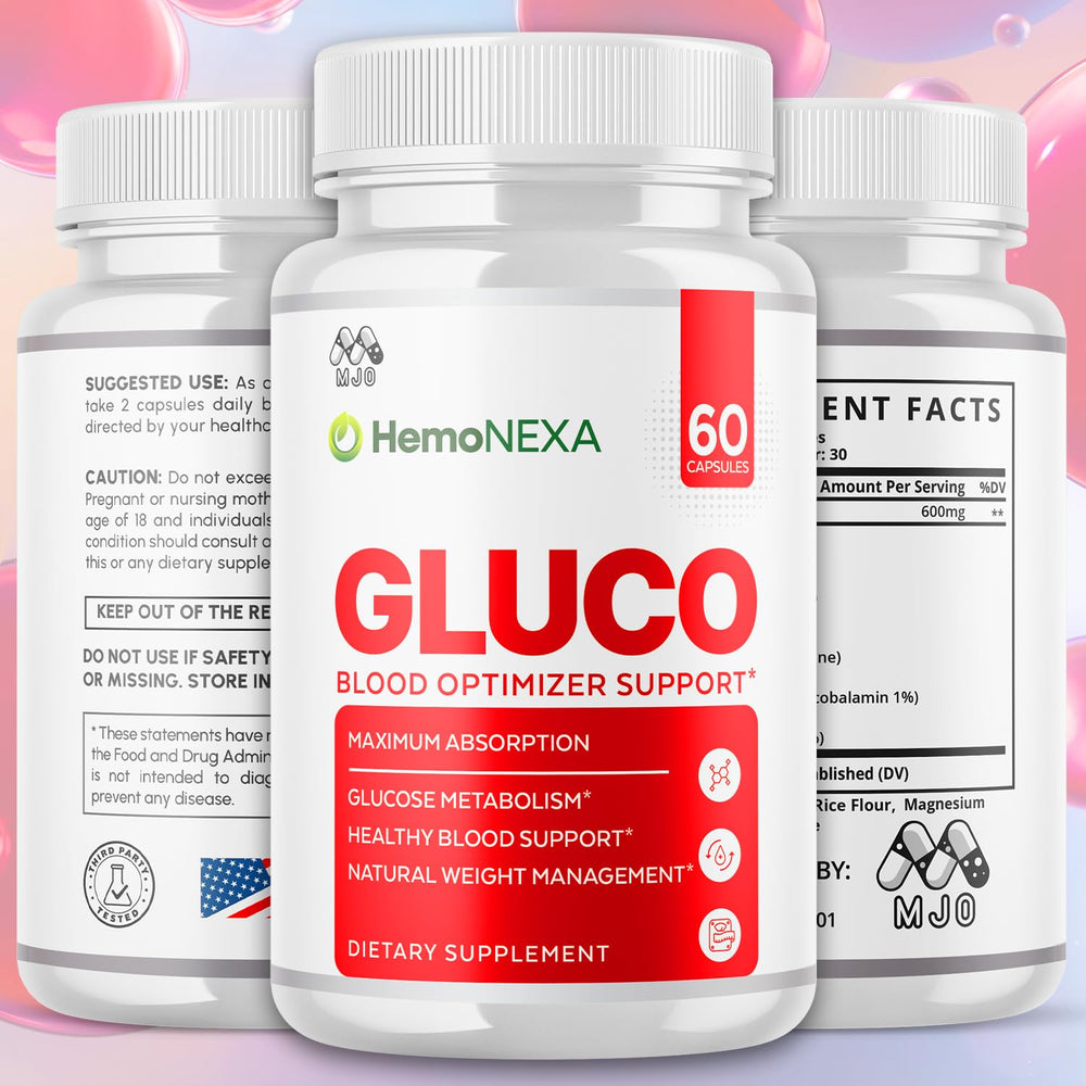 MJO HemoNexa ingredients blend close-up showcasing natural formula for wellness.